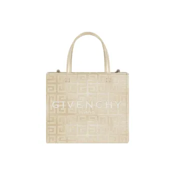 GIVENCHY 4G Cotton With Calfskin Tote Bag Shopping Bag Shoulder Bag Crossbody Bag Handbag Mini Women's Dusty Gold