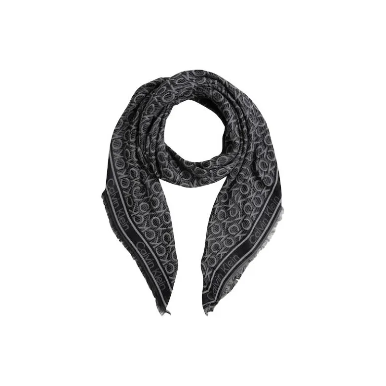CK/Calvin Klein Silk Scarves Women's Gray/Orange-1