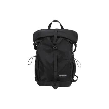 Deli Bear Nylon With Mesh Backpacks Backpack Regular Unisex Black/Black & Gray