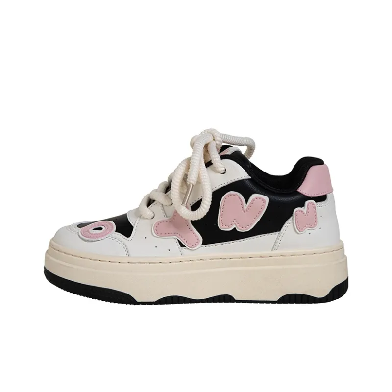 OYNN New Freshman Series Skateboard Shoes Women's Low Top Black/Pink-1