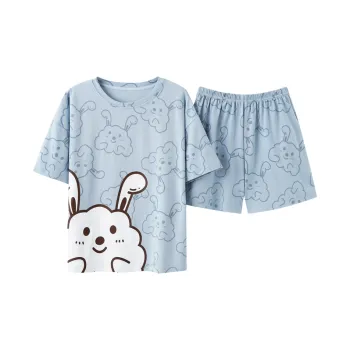 The Story Of The Flower Season Pajama Set Women's Light Blue