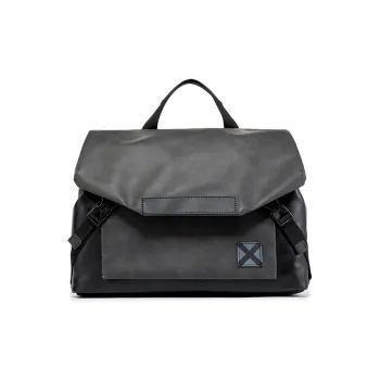 Slazenger PU Soft Leather Messenger Bag Shoulder Bag Crossbody Bag Men's Gray