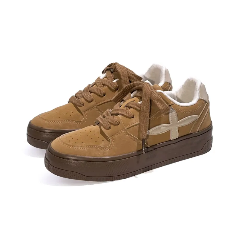 Mengsai Abrasion Resistant Slip Resistant Low Top Skateboard Shoes Unisex Ginger Yellow-3