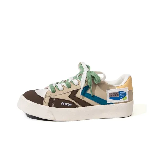 Feiyue Skateboard Shoes Women's Low-Top Khaki/Brown/Blue