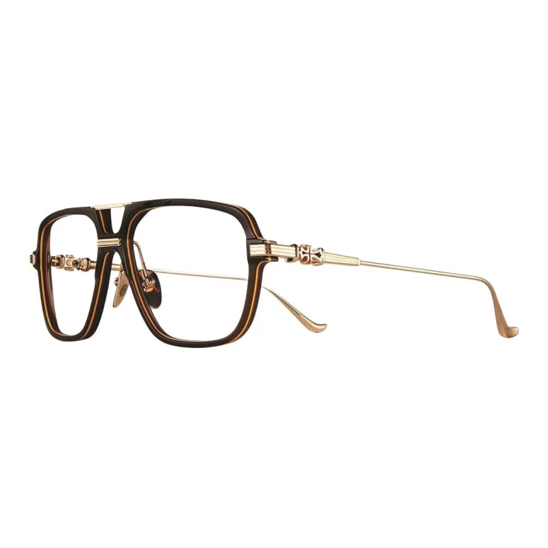 Chrome Hearts Plate And Metal Aviator Eyeglass Frames Unisex Multicolor-2