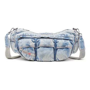 DIESEL Denim Portable Crossbody Bag Shoulder Bag Regular Women's Light Blue