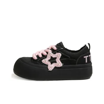 TTKJ Trendy Cute Multicolor Canvas Fatty Star Big Head Shoes Cushioned Slip Resistant Low Top Skateboard Shoes Women's