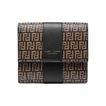 PIERRE CARDIN PVC Polyvinyl Chloride Wallet Regular Women's Black/Brown