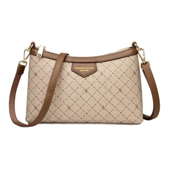 JIEXINI High quality Fabric Underarm Crossbody Bag, Shoulder Bag Women's Letter Brown/Khaki/Coffee-4