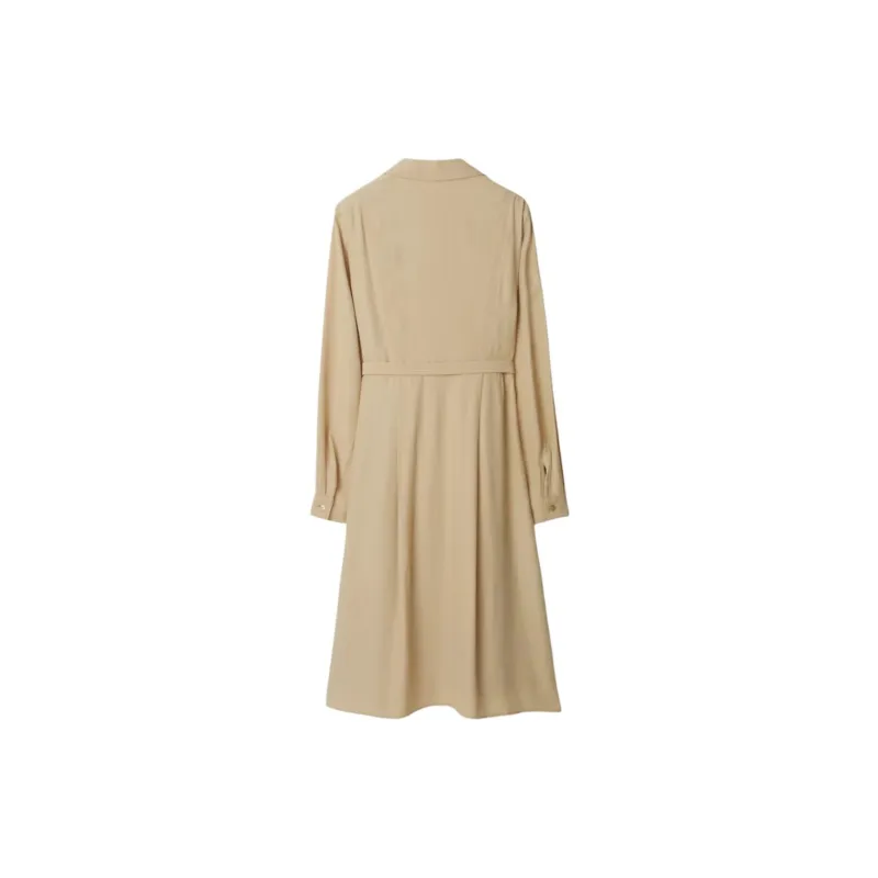 Burberry SS24 Long Sleeved Dresses Women's Almond Beige-1