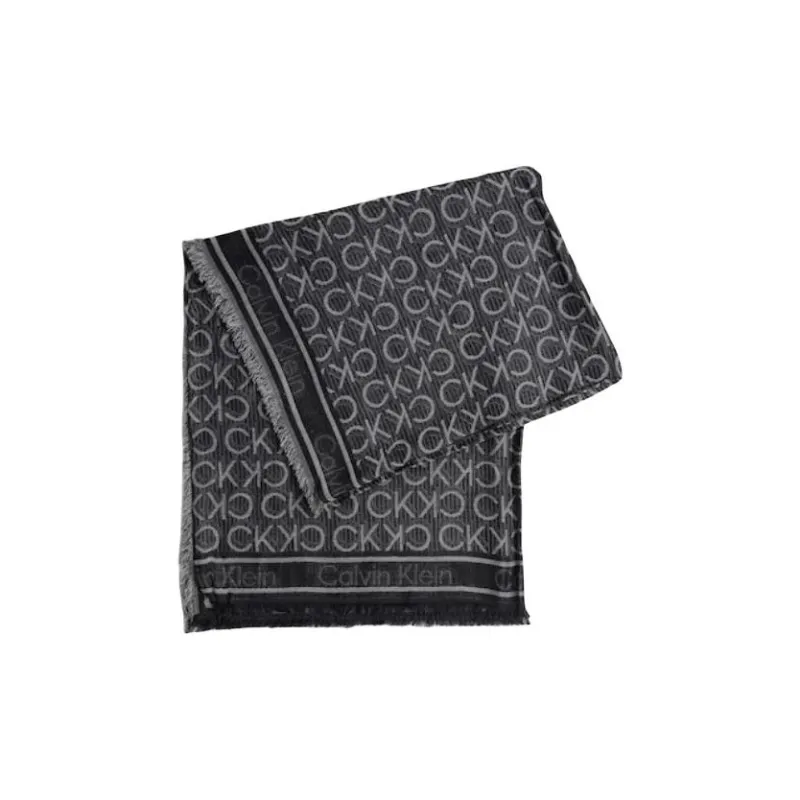 CK/Calvin Klein Silk Scarves Women's Gray/Orange-3