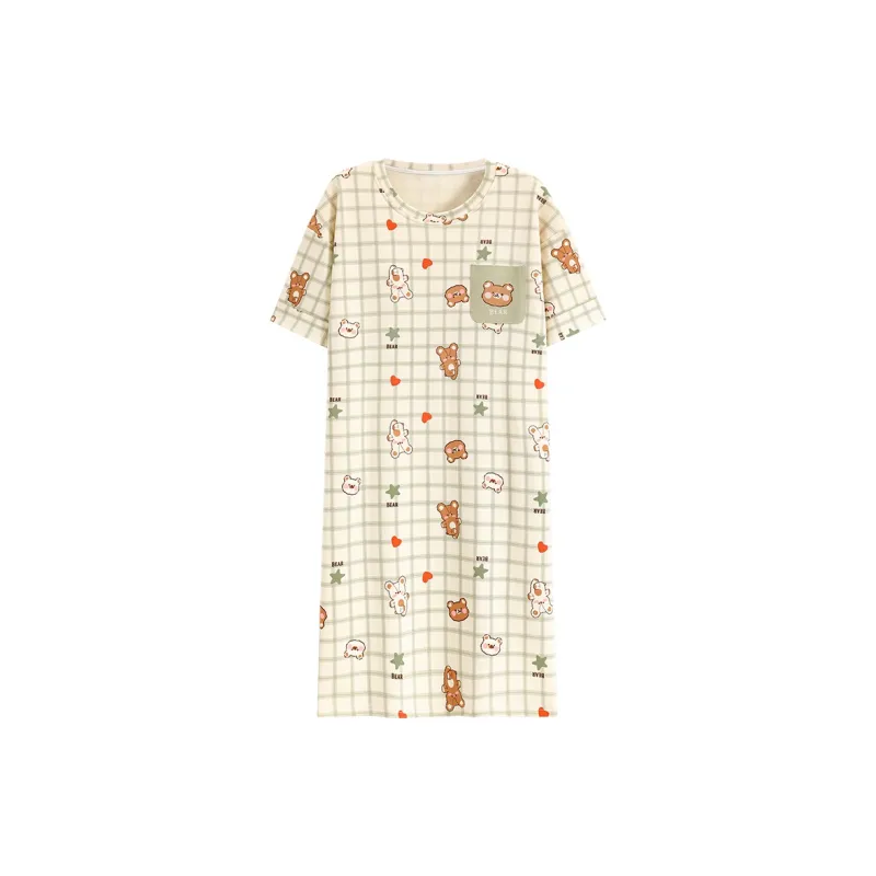 The Story Of The Flower Season Loungewear Nightgown Women's Light Green-0