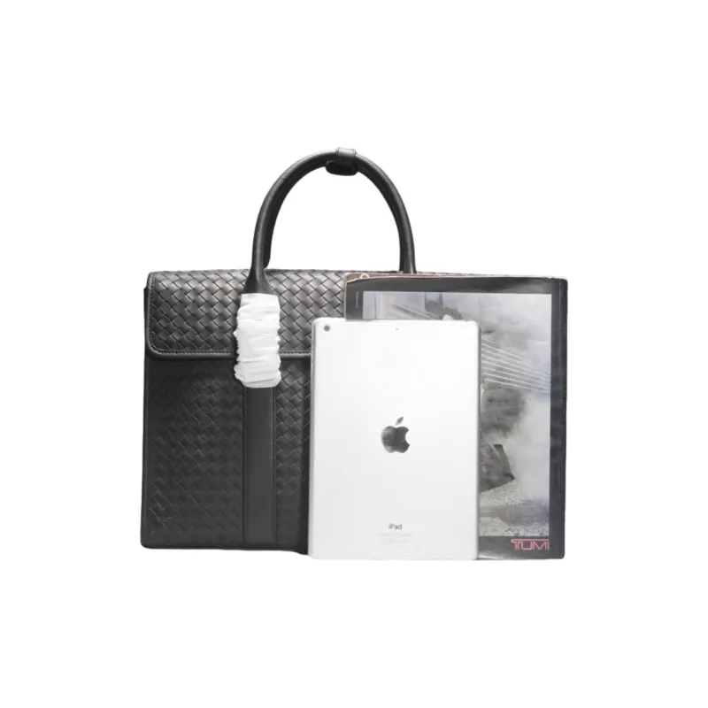CMLZIUA Top Grain Cow Leather Handbag Briefcase Laptop Bag Regular Unisex Black-2