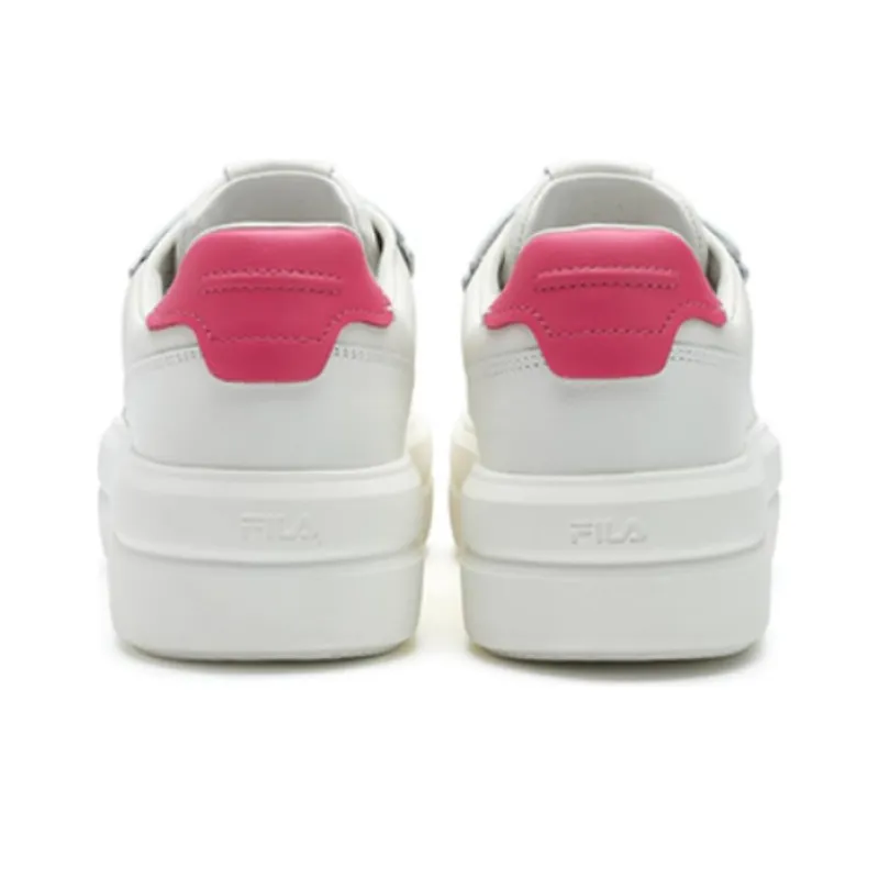 FILA Victoria Cushioning, Wear Resistant Low Top Skateboard Shoes Women's White Pink-2