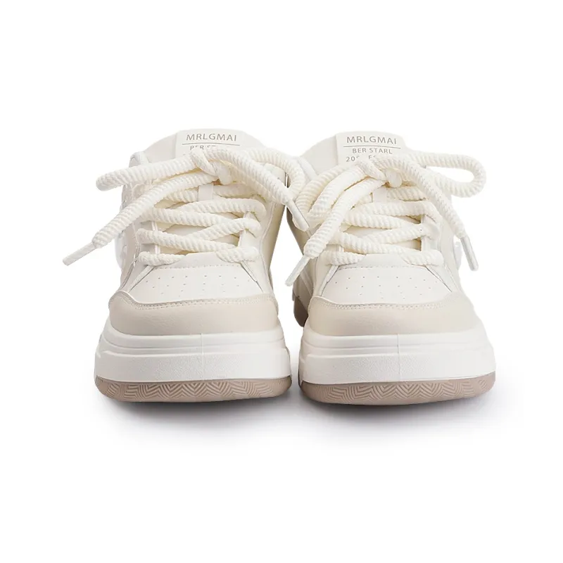 Miss Zhang Cushioning Height Increasing Low-Top Skateboard Shoes Women's White Silver-10