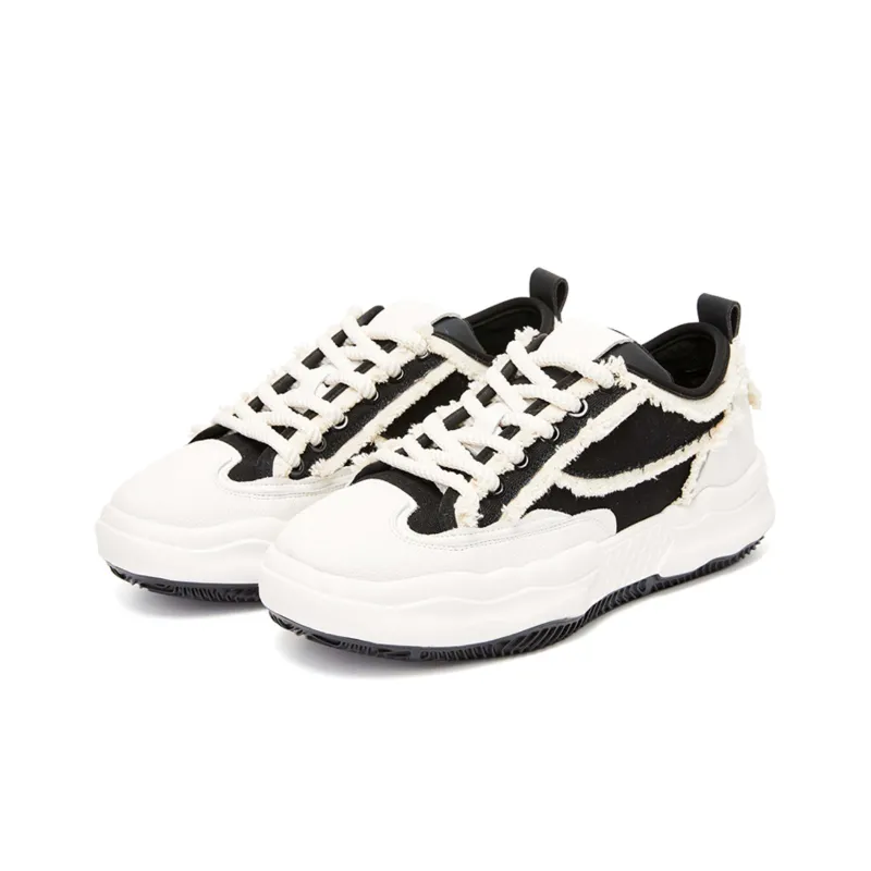 Cabbeen Trendy Classic Lightweight And Breathable Mid Top Skateboard Shoes Men's Coal Black-1