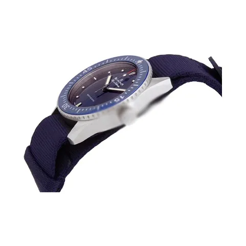 BLANCPAIN FIFTY FATHOMS Automatic Mechanical Movement Men's Watches Watch 38mm Blue Dial Steel Watch Case Fabric Strap-1