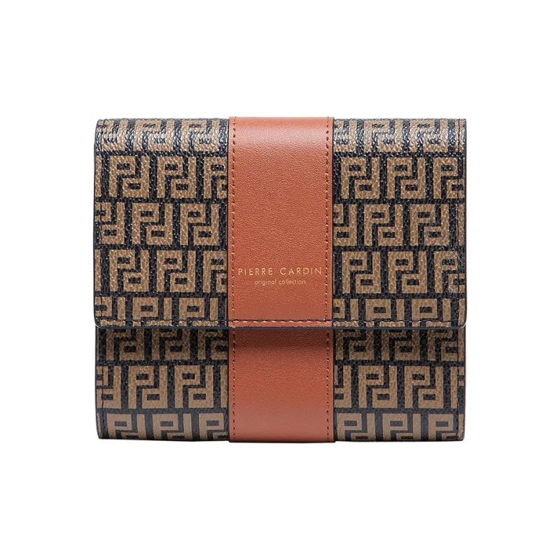 PIERRE CARDIN PVC Polyvinyl Chloride Wallet Regular Women's Black/Brown-3