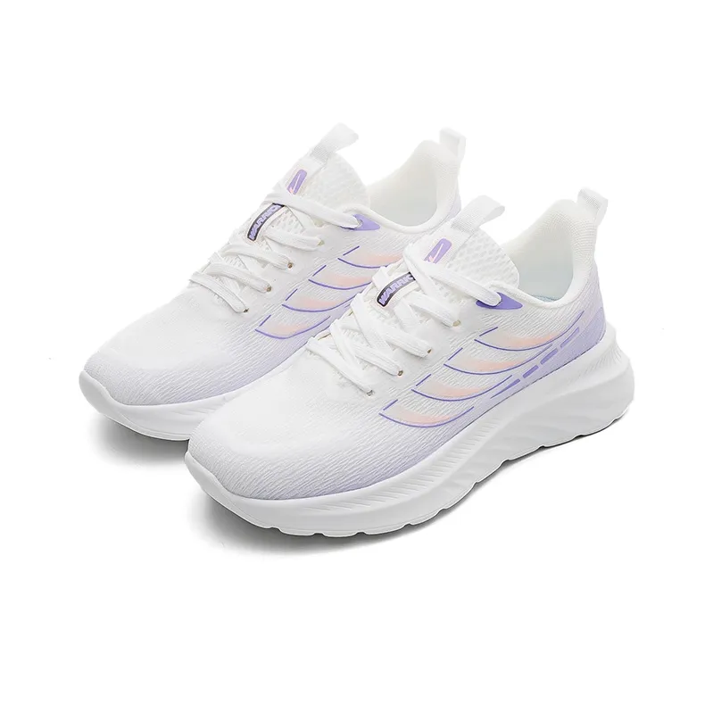 Warrior Durable Breathable Lightweight Low-Top Running Shoes Women's White Purple-1