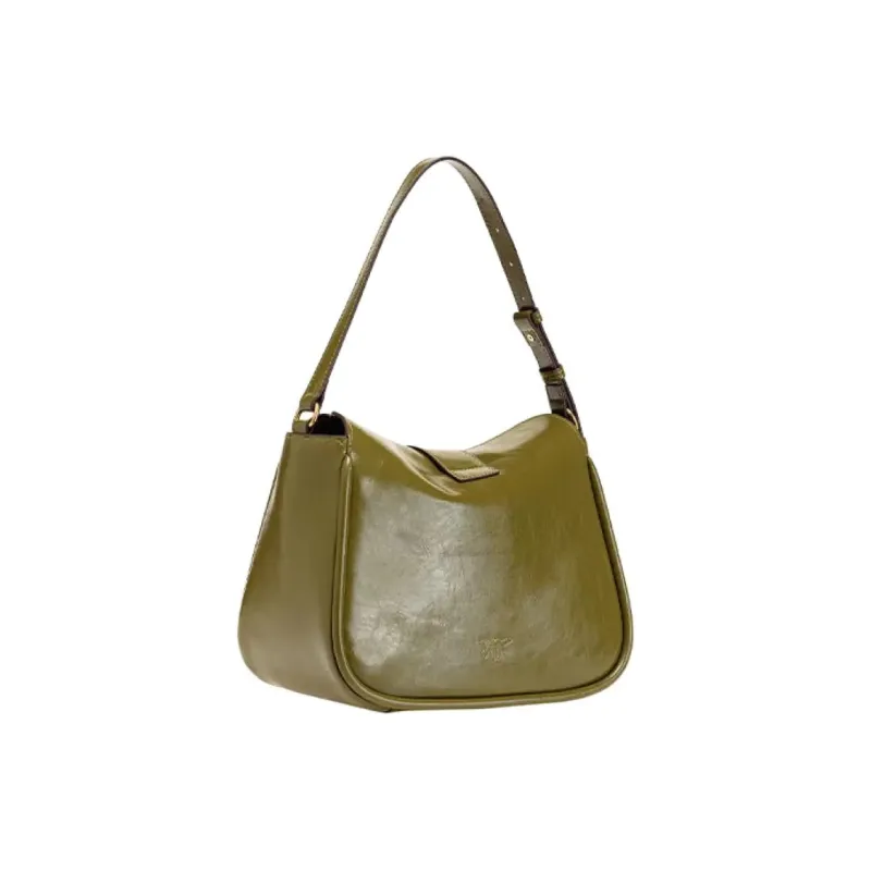 PINKO Cowhide Split Leather Shoulder Bag, Crossbody Bag Women's Green-2