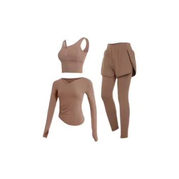 SINGLELADY Yoga Sets Polyester Indoor Yoga Pilates Running Fitness Purple Black Dusty Pink Khaki