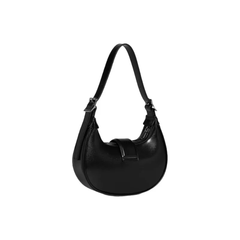 Carksky PU Shoulder Bag Crossbody Bag Moon Bag Shoulder Bag Regular Women's Black/White-9