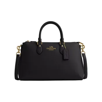 COACH Refined Pebbled Leather Shoulder Bag, Crossbody Bag, Handbag Tubas Women's Gold & Black
