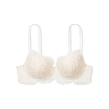 Victoria's Secret DREAM ANGELS Collection 8752 Embroidered Lightly Lined Demi Bra Women's 1 Pack Coconut White