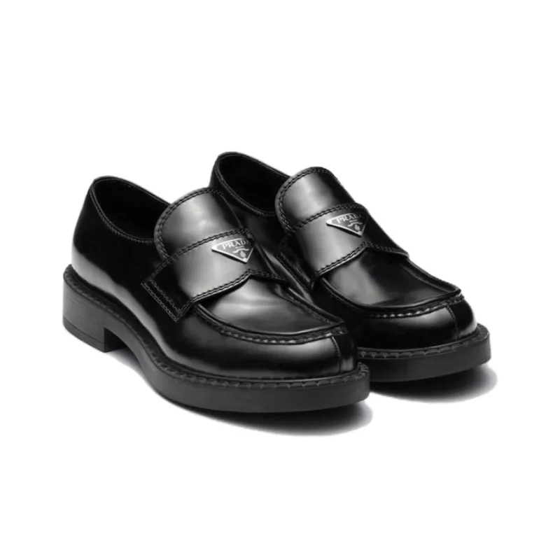 PRADA 35mm Loafer Black Brushed Leather-5