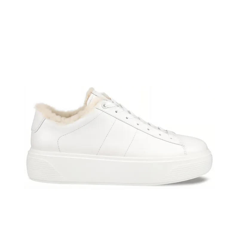 Ecco Low Top Skateboard Shoes 4.5cm Women's White-1
