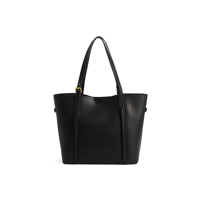 COCOEVA Cow Leather Shoulder Bag With Adjustable Shoulder Strap Commute Tote Regular Women's Caramel/Black-8