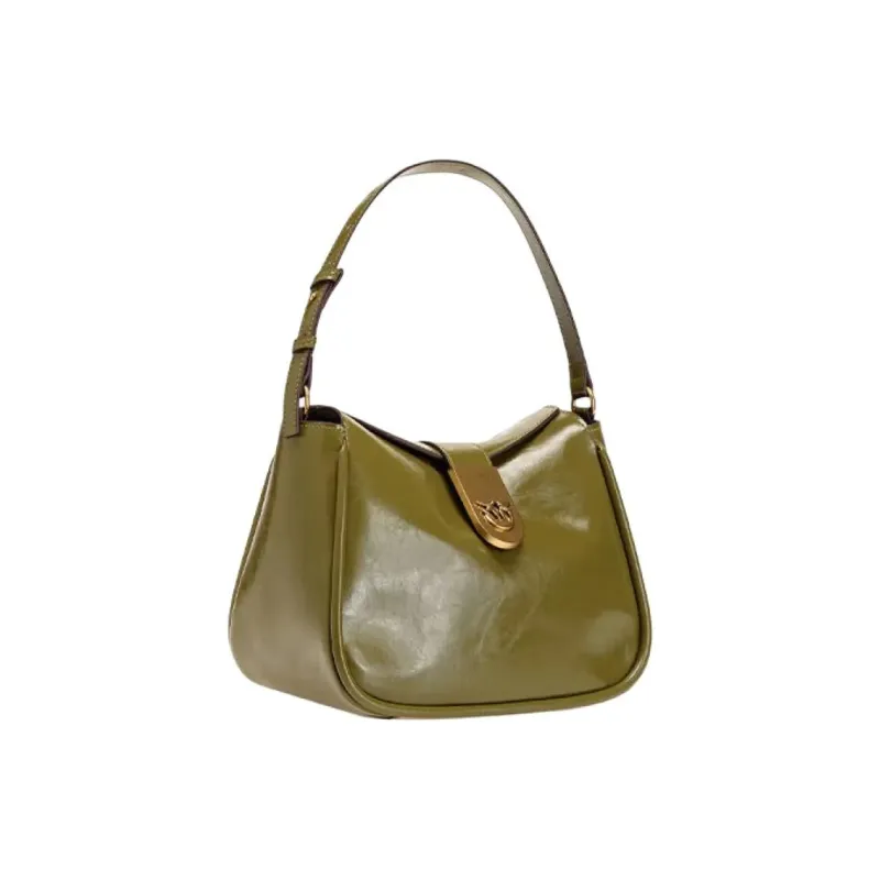 PINKO Cowhide Split Leather Shoulder Bag, Crossbody Bag Women's Green-1