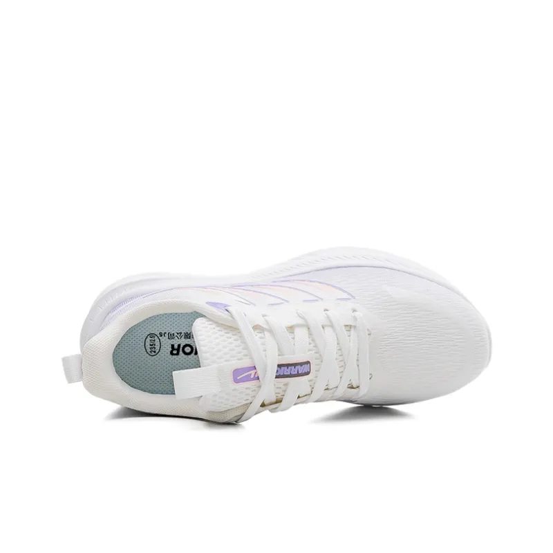 Warrior Durable Breathable Lightweight Low-Top Running Shoes Women's White Purple-3