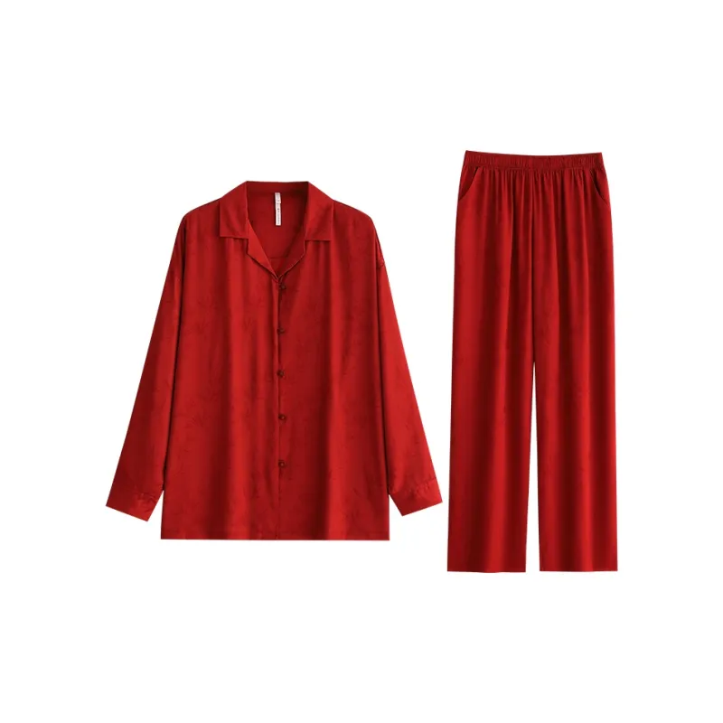Yue Nei Pajama Set Women's China Red-0