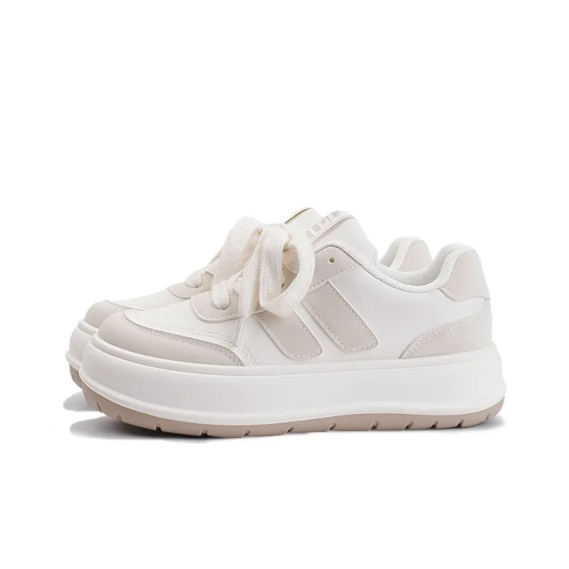Miss Zhang Cushioning Height Increasing Low-Top Skateboard Shoes Women's White Silver-26