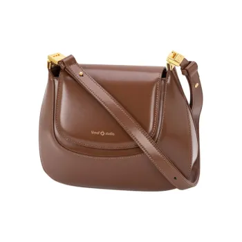 VENOF Cow Leather Shoulder Bag Small Size Women's Ivy Red/Van Dyke Brown/Martini Green