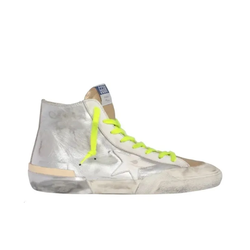 Golden Goose Francy Stylish Skateboarding Shoes Men's Silver Old-fashioned-1