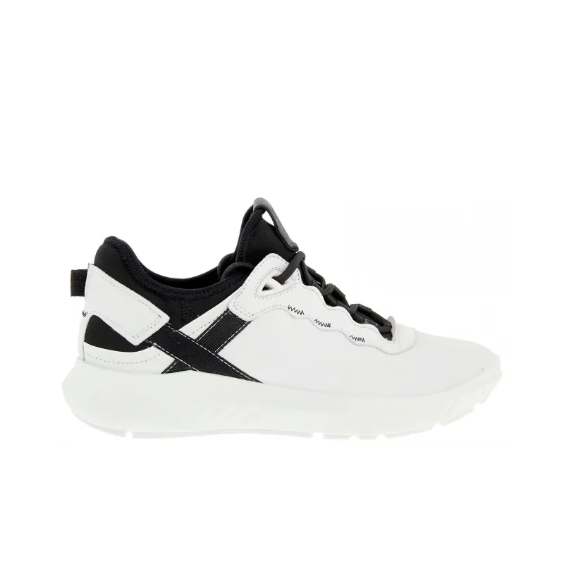Ecco Shock Absorbers With Slip Resistant And Abrasion Resistant Properties Low Top Running Shoes Women's White Black-1