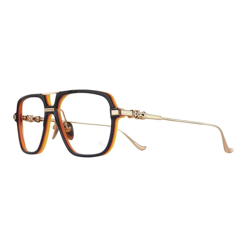 Chrome Hearts Plate And Metal Aviator Eyeglass Frames Unisex Multicolor-5