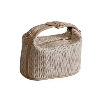 ALOENEY Straw Shoulder Bag, Crossbody Bag, Handbag Regular Women's Ecru