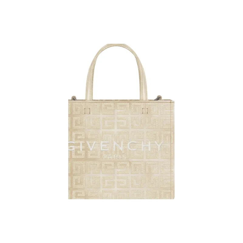 GIVENCHY 4G Cotton With Calfskin Tote Bag Shopping Bag Shoulder Bag Crossbody Bag Handbag Mini Women's Dusty Gold-4