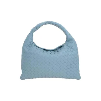 Bottega Veneta Calfskin Handbag Small Size Women's Light Blue