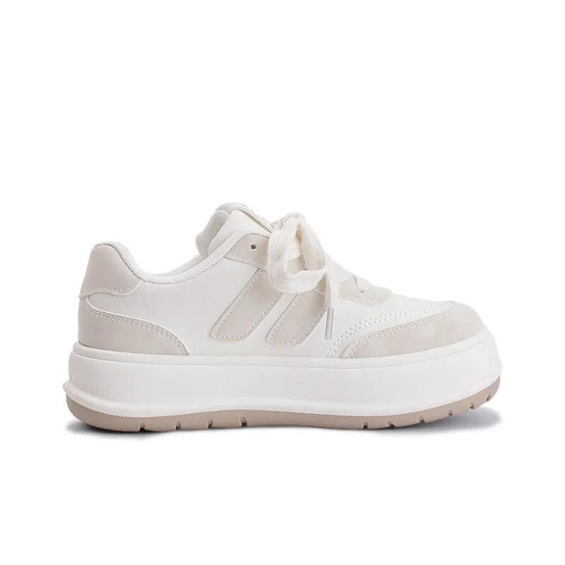 Miss Zhang Cushioning Height Increasing Low-Top Skateboard Shoes Women's White Silver-23