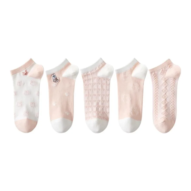MIIOW Ankle Socks Women's 5 Pack Pink Shades-0
