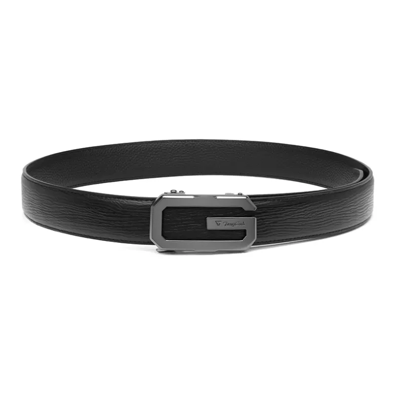 TangGuh Cow Leather Men's Pants Belt Men's Black Standard Width 3.5cm-2