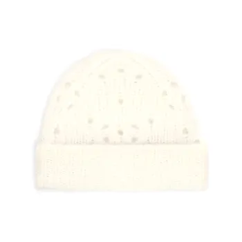 CELINE Beanie In Fair Isle Alpaca Wool Pointelle