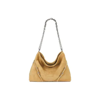 GIVENCHY Voyou Suede Handbag, Shoulder Bag Women's Brown