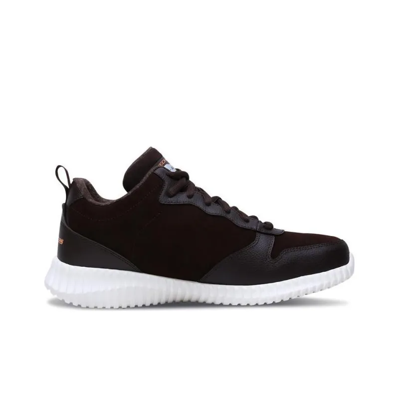 Skechers Cushioned Slip-Resistant Low-Top Running Shoes Men's Chocolate-1