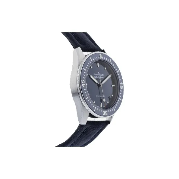 BLANCPAIN FIFTY FATHOMS Automatic Mechanical Movement Men's Watches Watch 38mm Blue Dial Steel Watch Case Fabric Strap-2