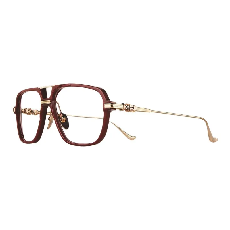 Chrome Hearts Plate And Metal Aviator Eyeglass Frames Unisex Multicolor-4